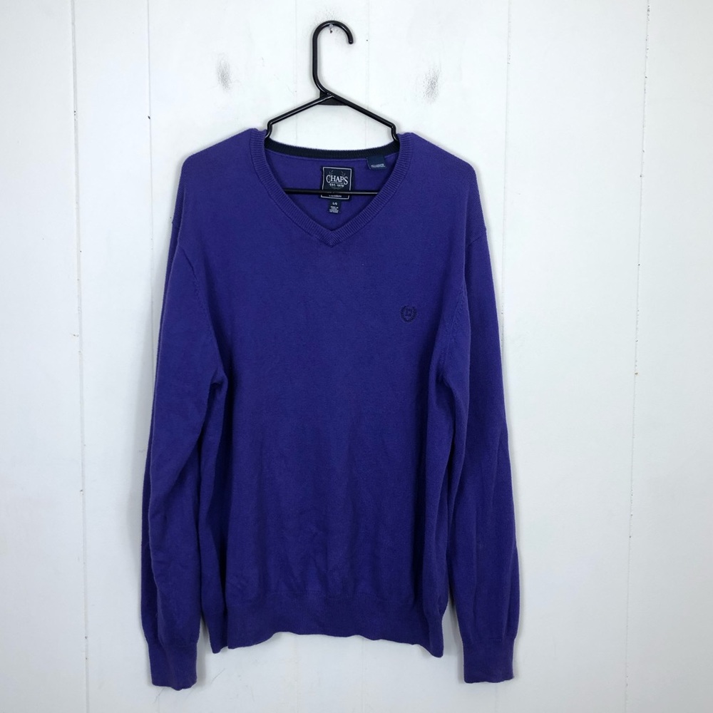 Chaps Cashmere Blend V-Neck Sweater‎ Sz L